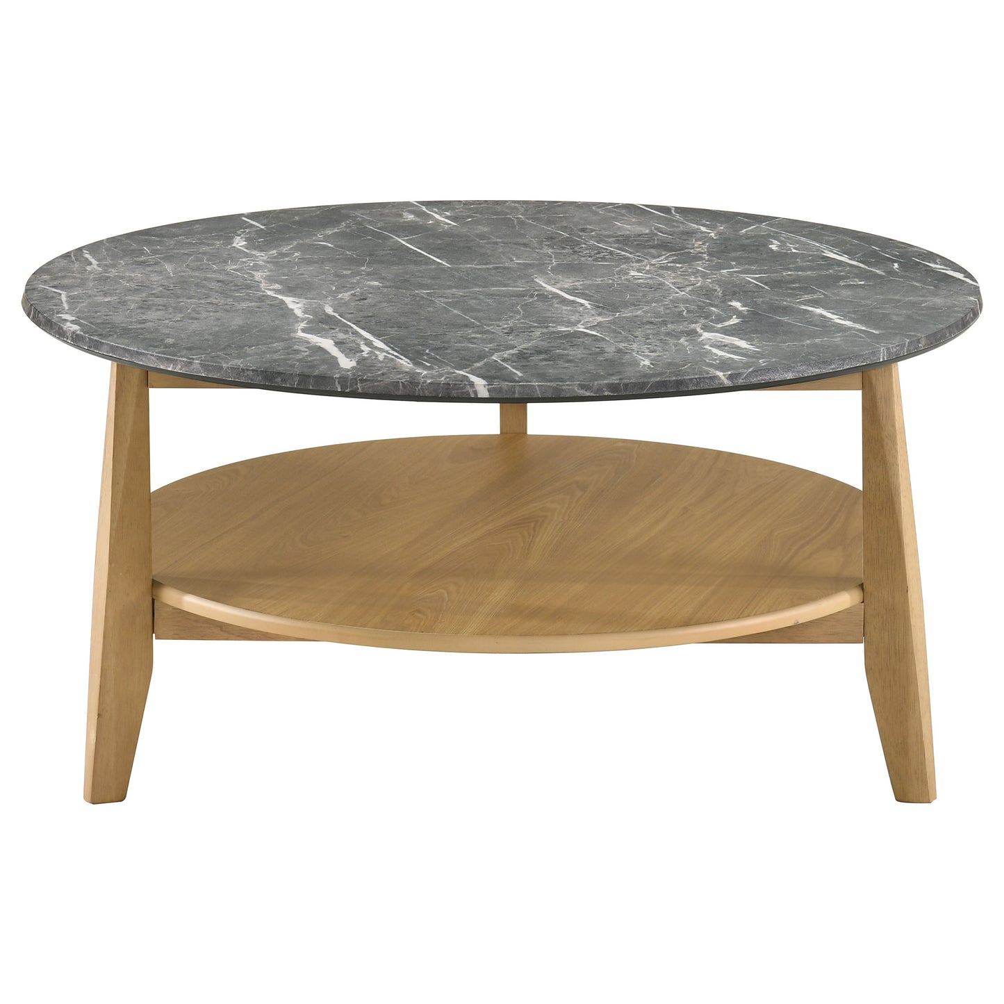 Bradley 3-Piece Round SmartTop™ Coffee Table Set Grey and Natural