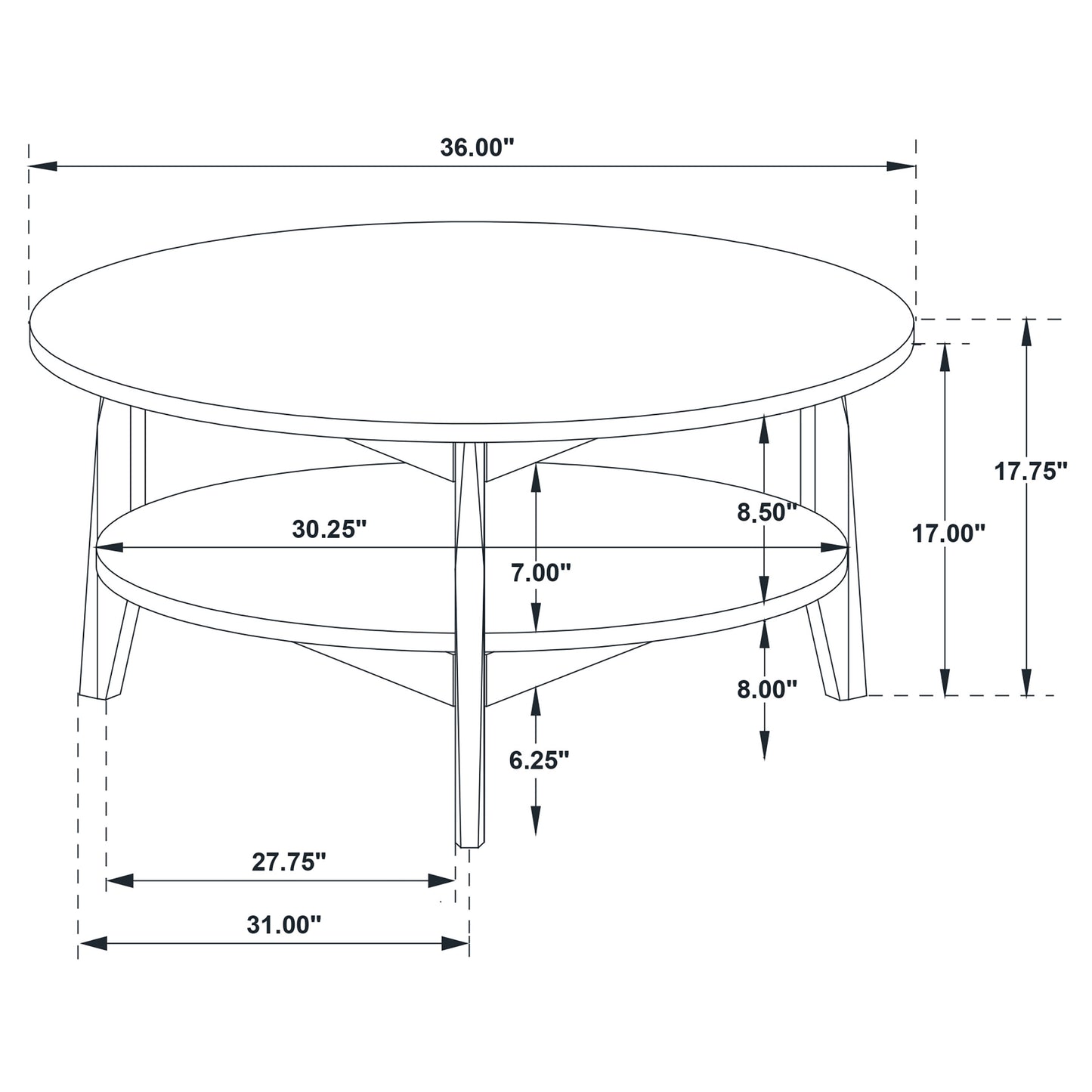 Bradley 3-Piece Round SmartTop™ Coffee Table Set Grey and Natural