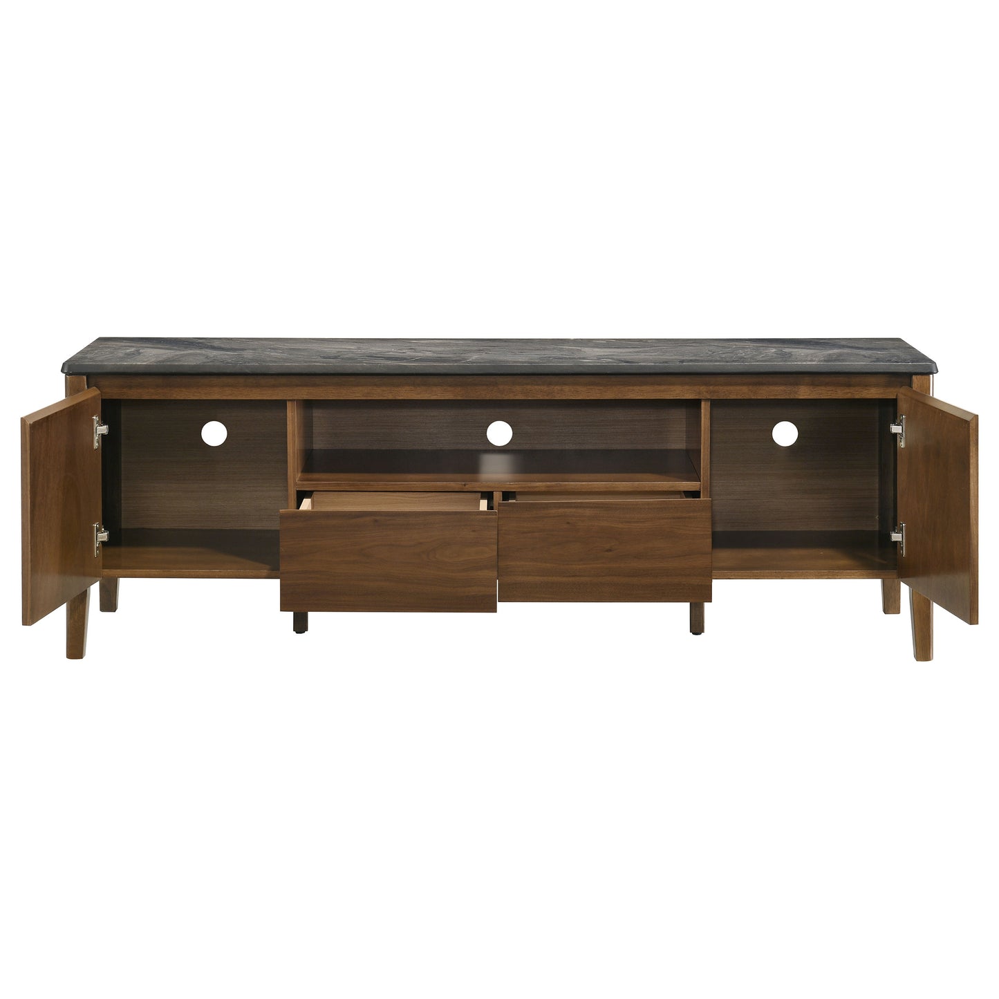Bradley 63-inch 2-Door SmartTop™ TV Stand Smokey Grey and Brown