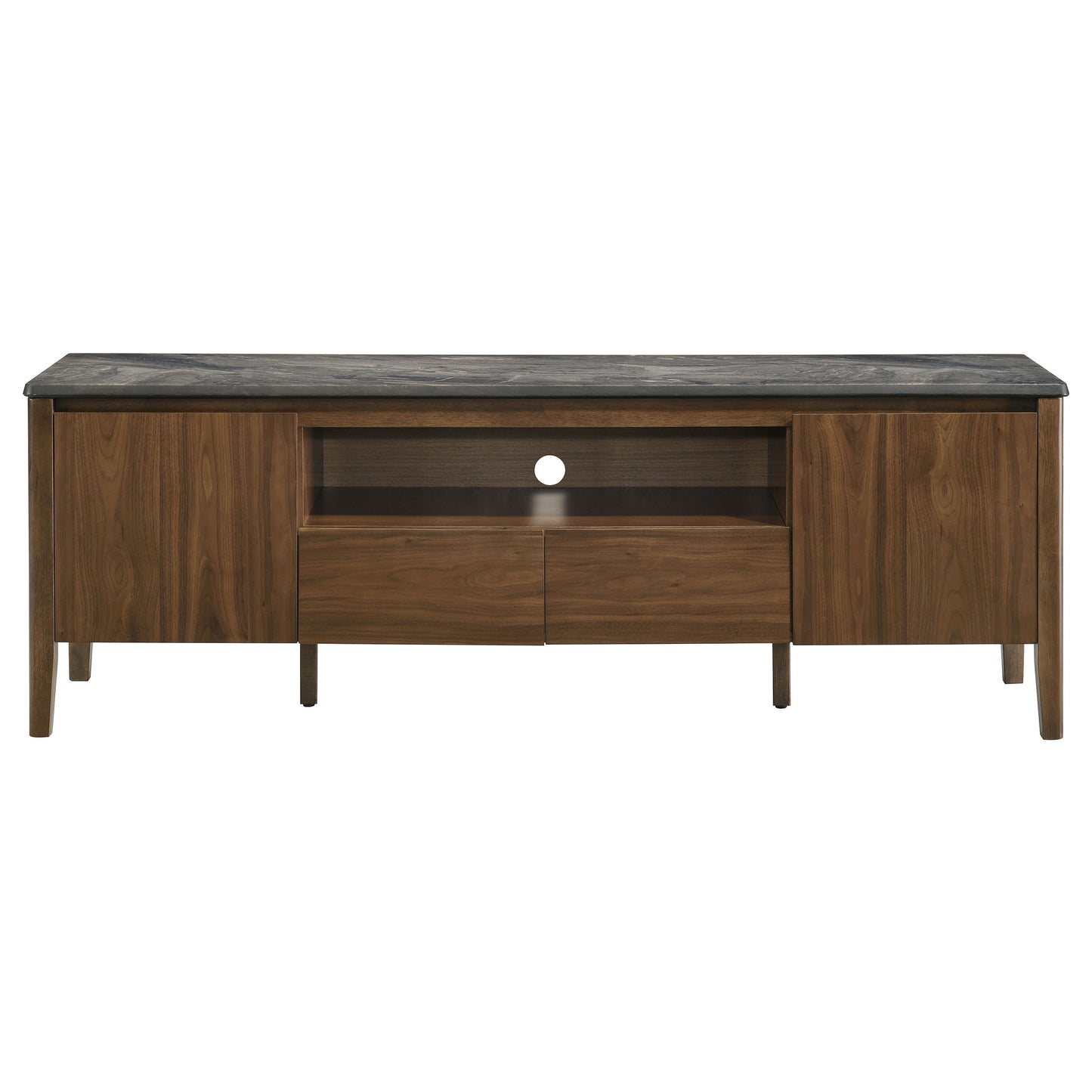 Bradley 63-inch 2-Door SmartTop™ TV Stand Smokey Grey and Brown