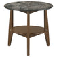 Bradley Round SmartTop™ End Side Table Smokey Grey and Dark Brown