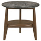 Bradley Round SmartTop™ End Side Table Smokey Grey and Dark Brown