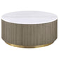Jason Round White Marble Top Coffee Table Greige