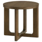 Kessler Round Sculptural Wood End Table Brown