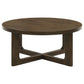 Kessler 3-piece Round Sculptural Wood Coffee Table Set Brown