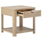 Marcelo Wood End Table with Drawer and Shelf Light Elm