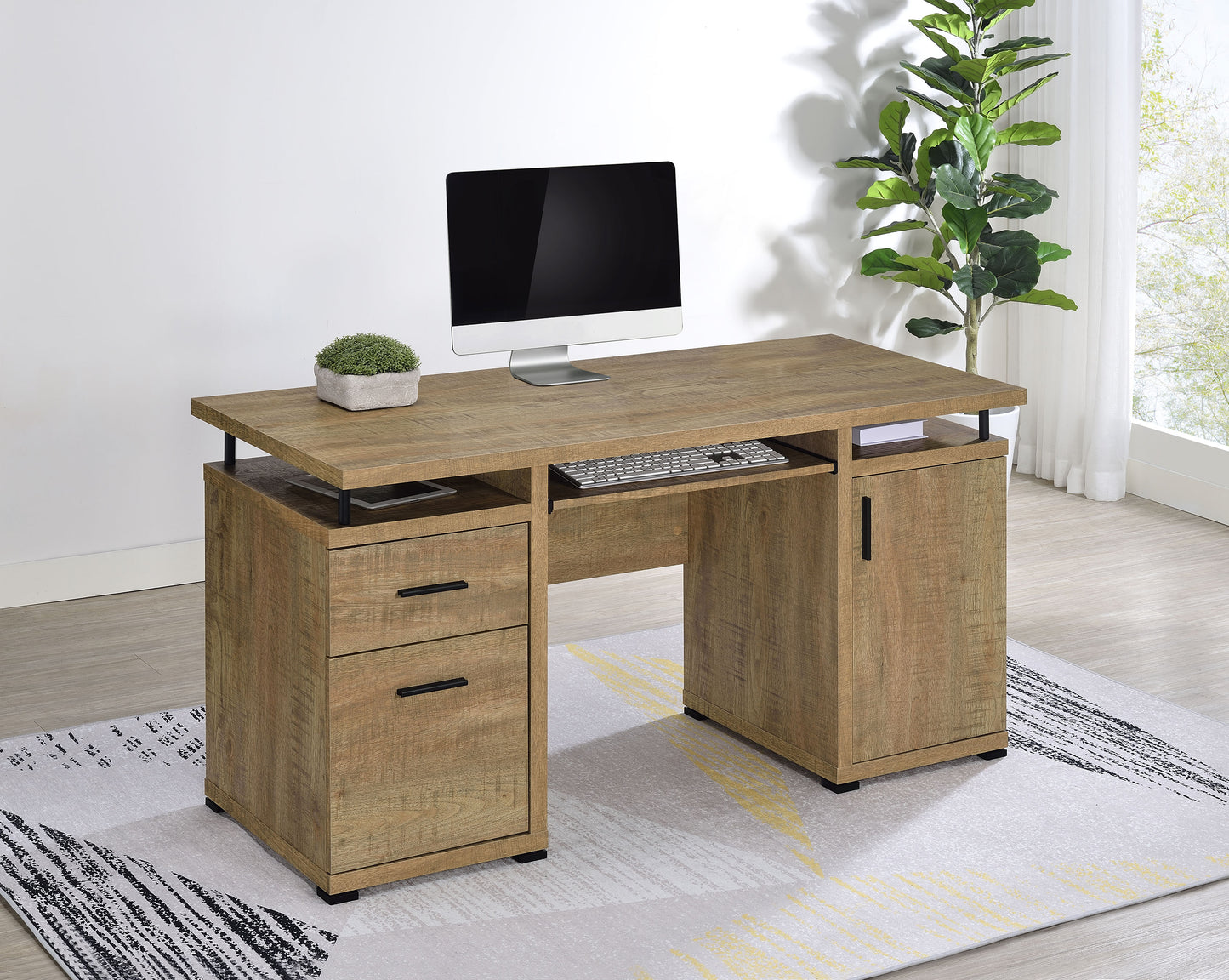 Tracy 55-inch 2-drawer Office Computer Desk Mango