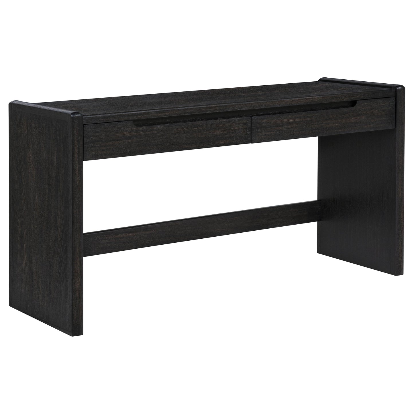 Leandro 2-drawer Home Office Writing Desk Burnished Black