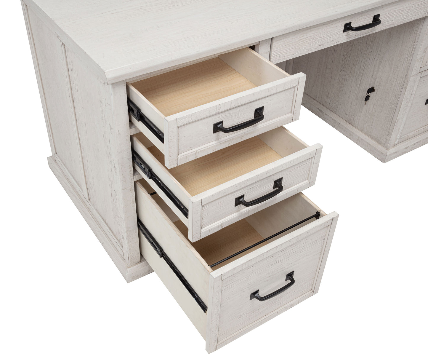 Altidore 68-inch 7-drawer Executive Home Office Desk Distressed White