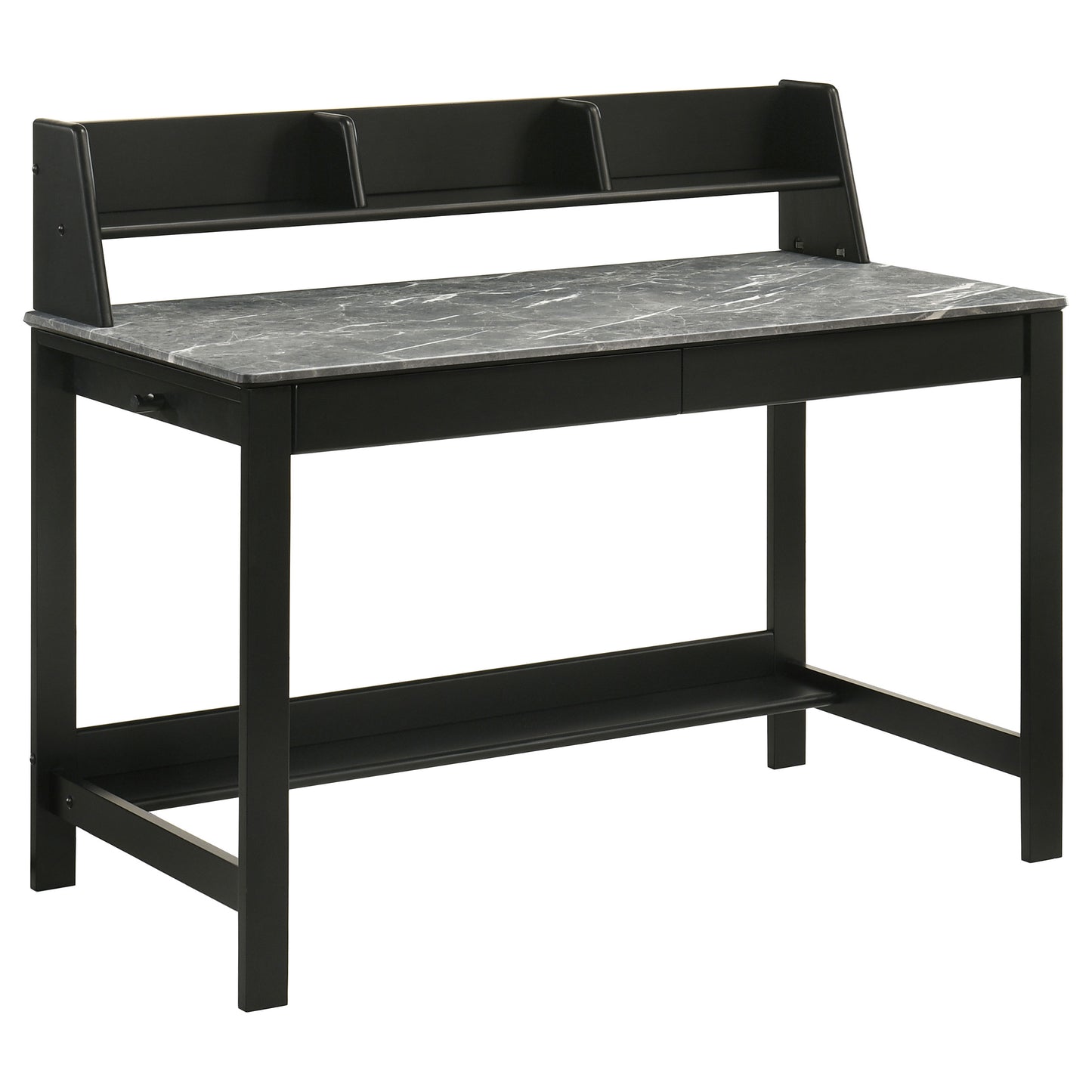 Besler 47-inch SmartTop™ Writing Desk with Shelf Grey Stone and Black