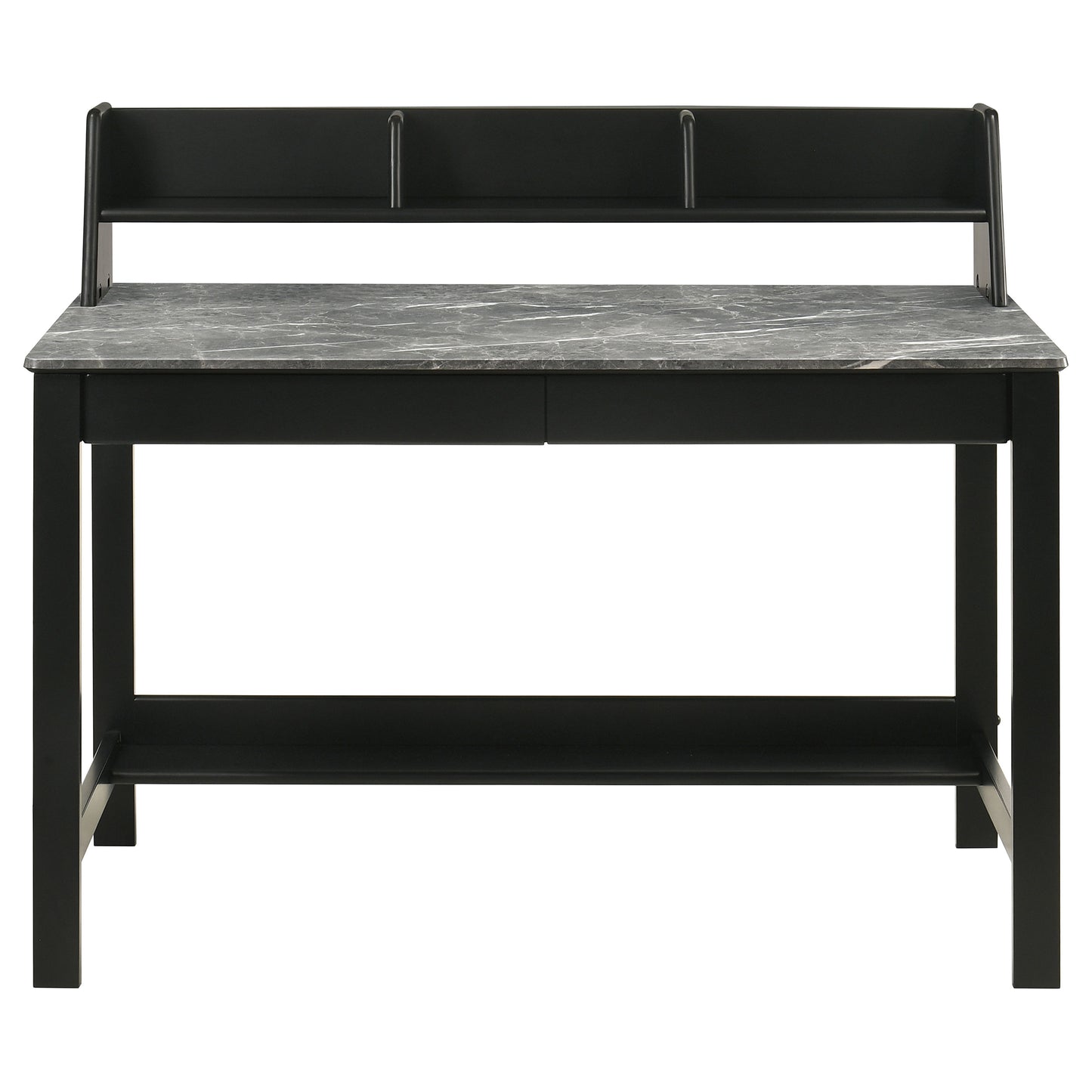 Besler 47-inch SmartTop™ Writing Desk with Shelf Grey Stone and Black