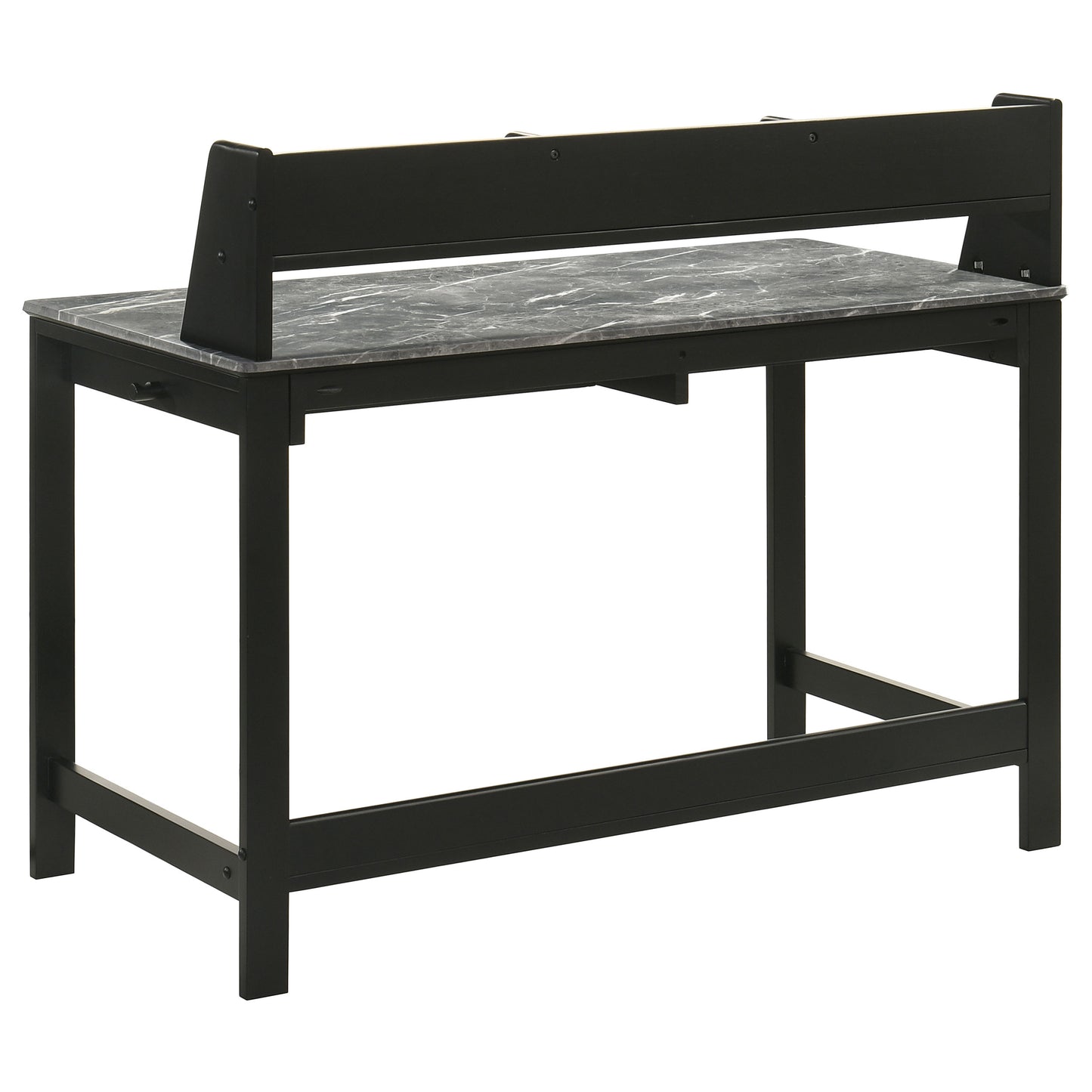 Besler 47-inch SmartTop™ Writing Desk with Shelf Grey Stone and Black