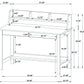 Besler 47-inch SmartTop™ Writing Desk with Shelf Grey Stone and Black