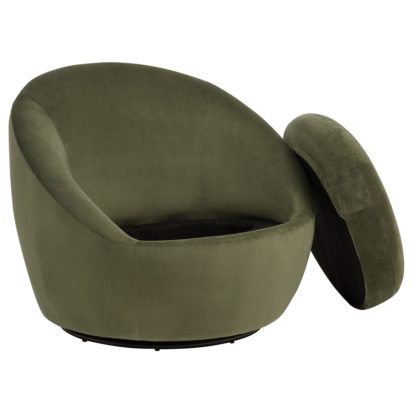 Myernick Velvet Upholstered Swivel Accent Chair Olive