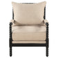Blanchett Upholstered Bobbin Accent Chair Beige and Black