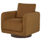 Iris Fabric Upholstered Swivel Accent Chair Rust