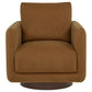 Iris Fabric Upholstered Swivel Accent Chair Rust