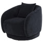 Arnaud Chenille Upholstered Swivel Accent Chair Navy