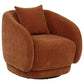 Arnaud Chenille Upholstered Swivel Accent Chair Burnt Orange