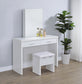 Bunbury Makeup Vanity Table Set Storage Mirror and Stool White
