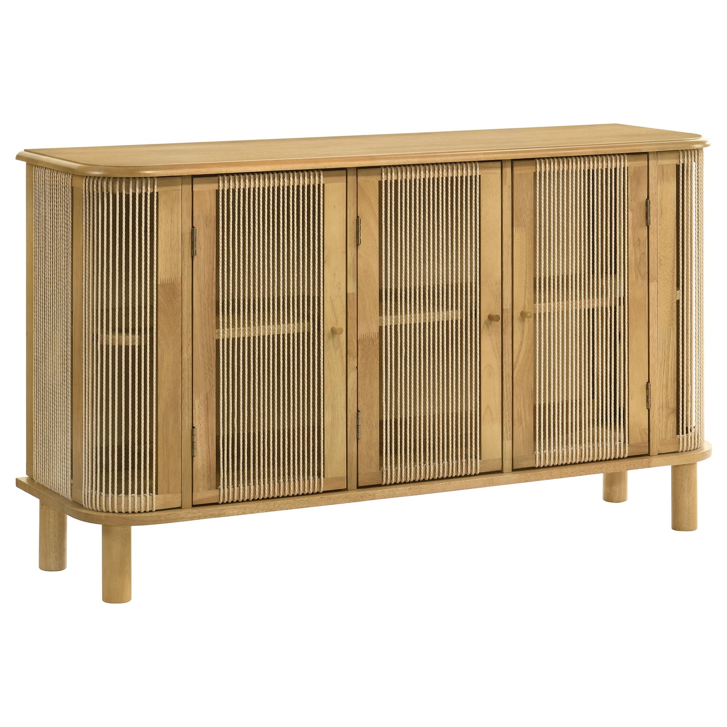 Ervine 3-Door Rope Panel Sideboard Accent Storage Cabinet Natural