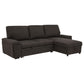 Demko Sleeper Sectional Sofa with Speaker and Storage Chaise Brown