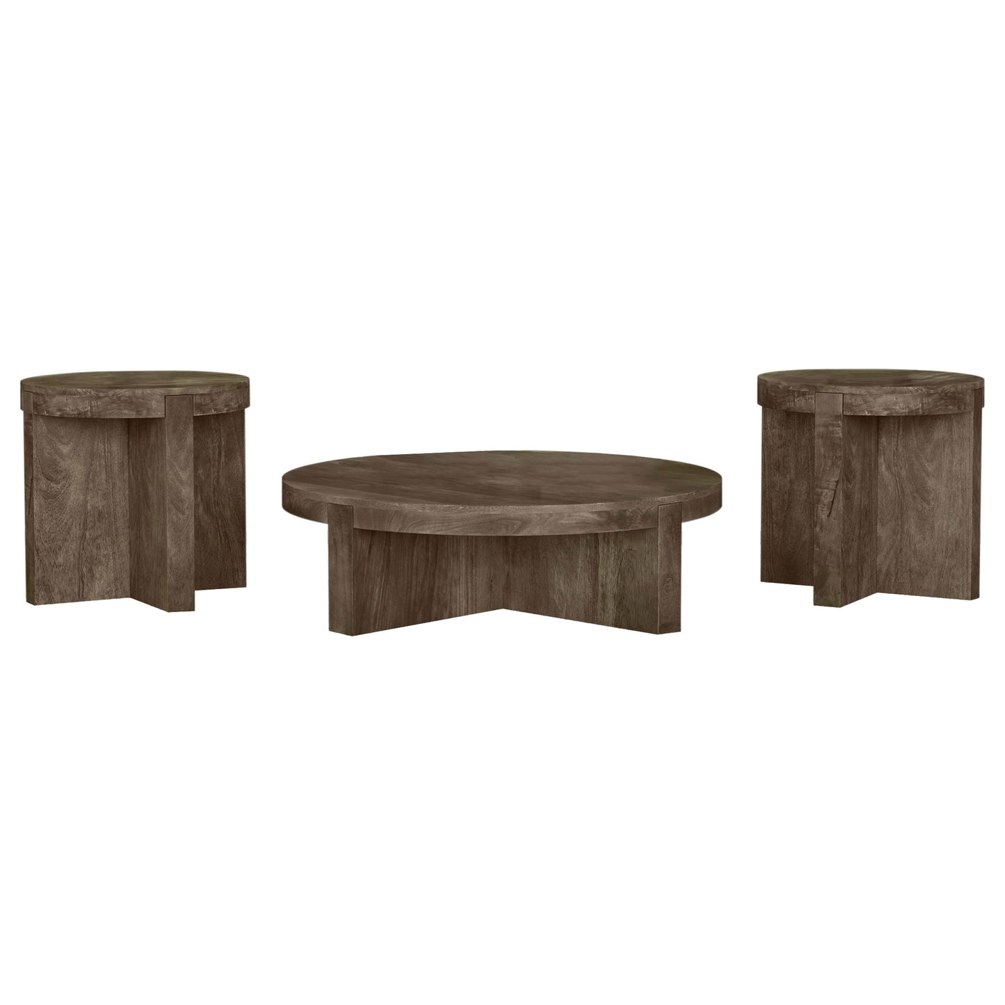 Kinkaid 3-piece Solid Wood Coffee and End Table Set Brown