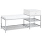 Siega 1-Drawer Shoe Storage Entryway Bench White High Gloss and Chrome