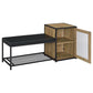 Martino Shoe Storage Entryway Bench with Cabinet Mango and Black