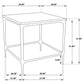 Ebby Square Genuine Marble Top Metal End Table White and Antique Black