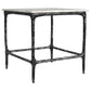 Ebby Square Genuine Marble Top Metal End Table White and Antique Black