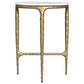 Baldwin Round Marble Top Side Table White and Gold