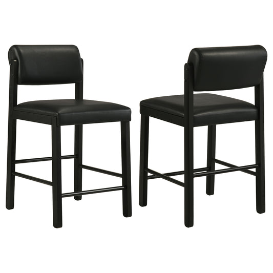 Kehoe Upholstered Counter Height Chair Black (Set of 2)