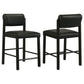Kehoe Upholstered Counter Height Chair Black (Set of 2)