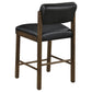 Kehoe Upholstered Counter Height Chair Black and Walnut (Set of 2)