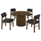Hamlyn 5-piece Round Wood Dining Set Black and Walnut