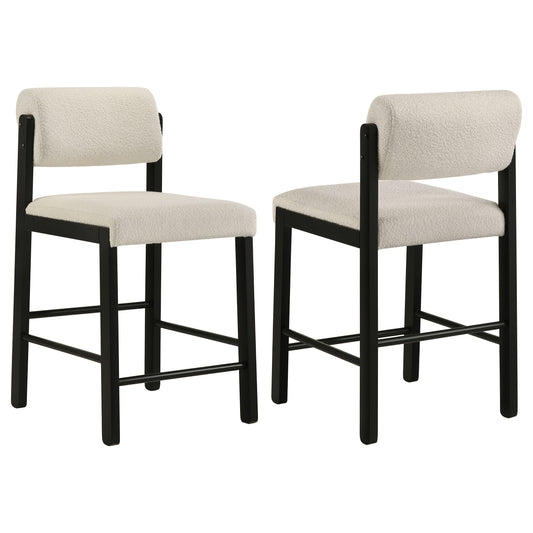 Kehoe Upholstered Counter Height Chair Cream and Black (Set of 2)