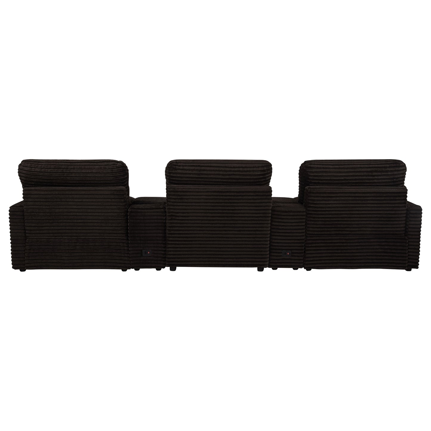 Collins 5-Piece Power Reclining Home Theater Seating Chocolate Brown