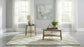 Bradley 2-Piece Round SmartTop™ Coffee Table Set Grey and Natural