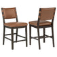 Tegan Faux Leather Upholstered Counter Height Chair Cognac (Set of 2)