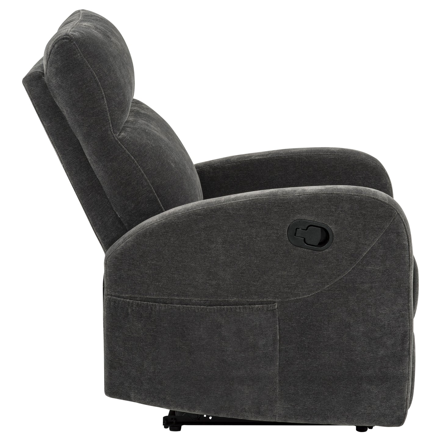 Hamilton Chenille Upholstered Manual Recliner Charcoal Grey