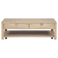 Marcelo Wood Coffee Table with 2 Drawers and Shelf Light Elm
