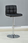 Lenny Tufted Adjustable Faux Leather Bar Stool Black (Set of 2)