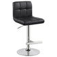 Lenny Tufted Adjustable Faux Leather Bar Stool Black (Set of 2)