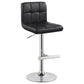 Lenny Tufted Adjustable Faux Leather Bar Stool Black (Set of 2)