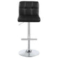 Lenny Tufted Adjustable Faux Leather Bar Stool Black (Set of 2)