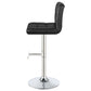 Lenny Tufted Adjustable Faux Leather Bar Stool Black (Set of 2)