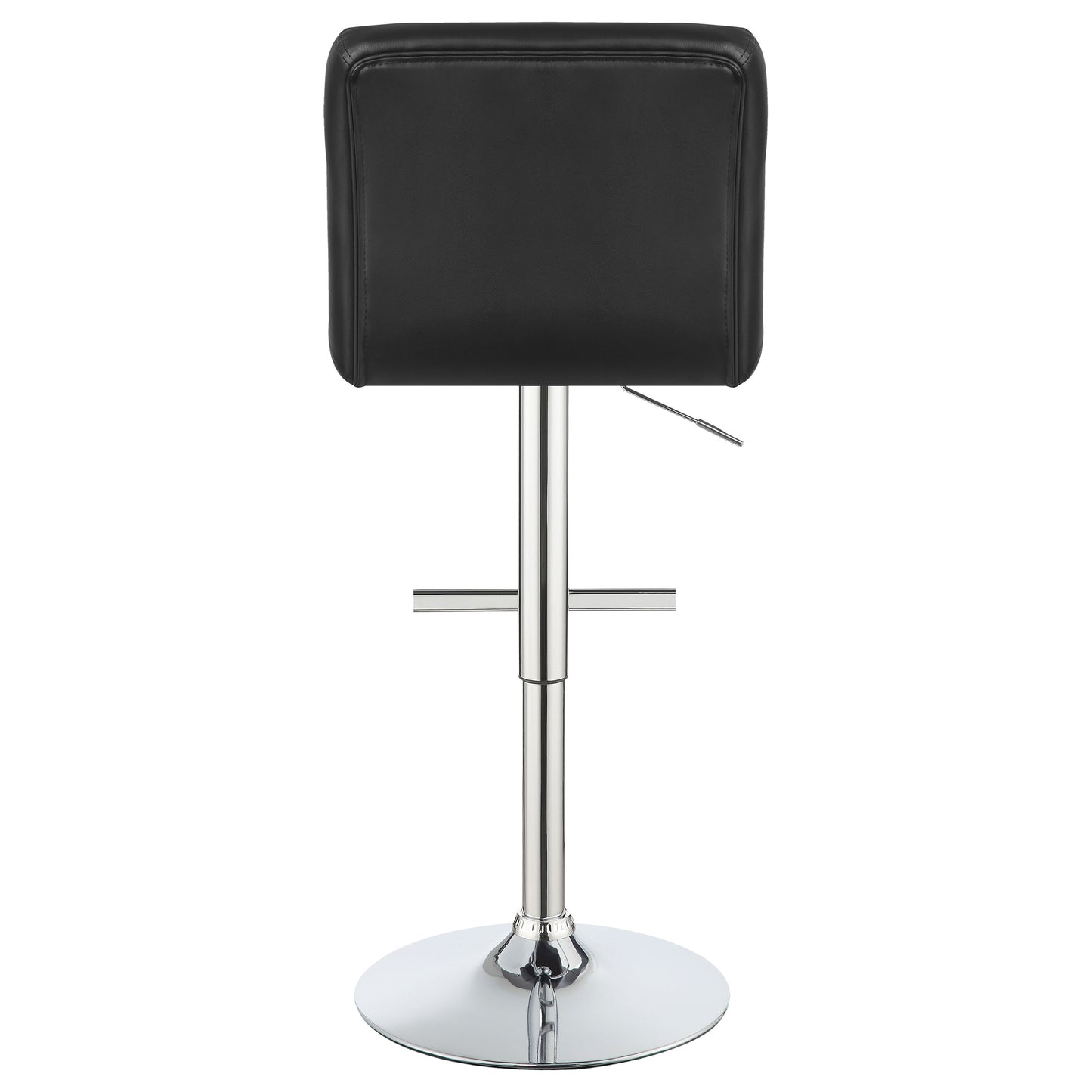 Lenny Tufted Adjustable Faux Leather Bar Stool Black (Set of 2)
