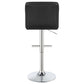 Lenny Tufted Adjustable Faux Leather Bar Stool Black (Set of 2)