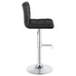 Lenny Tufted Adjustable Faux Leather Bar Stool Black (Set of 2)